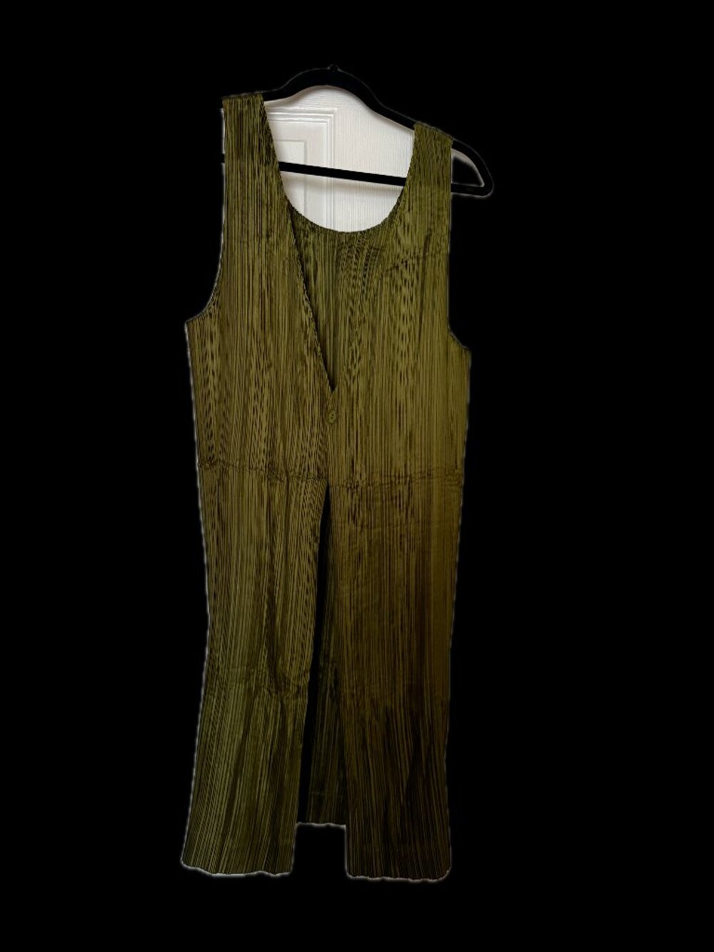 Issey Miyake IM Product Pleated Apron Midi Dress Green Japan